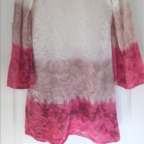 Blue Blush Multi Pink Color Tie Dye Tunic Dress - Picture 3 of 4